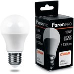 38033, Лампа светодиодная LED 13вт Е27 белый Feron.PRO