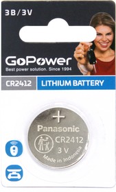 Фото 1/4 CR2412, Элемент питания литиевый Lithium (1шт) 3В