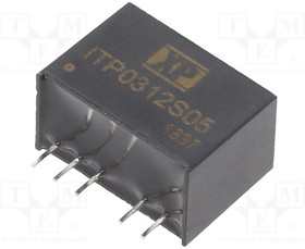 ITP0312S05, Isolated DC/DC Converters - Through Hole DC-DC, 3W, 4:1 Input, SIP6