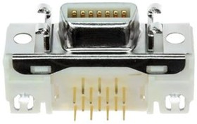 Фото 1/2 10214-55G3PC, D-Sub Micro-D Connectors 14P R/A SHLD RECEPT BOARDMNT M2.5 THREAD