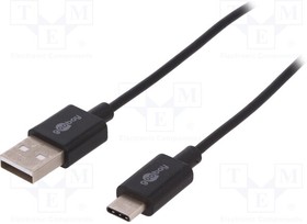 Фото 1/2 45735, Кабель USB 2.0 вилка USB 2.0A,вилка USB 3.1 C 1м черный