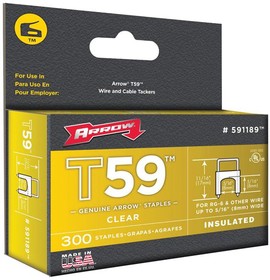 591189, 8mm x 8mm Clear Insulated Staples, 300 Pack
