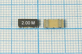 Кварцевый резонатор 2000 кГц, корпус C07434C2, точность настройки 4000 ppm, стабильность частоты /-20~80C ppm/C, марка ZTACC2,00MG