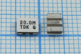 Керамические резонаторы 20МГц, SMD 4.7x4.1мм с тремя контактами; №пкер 20000 \C04741C3\\\\ CCR20,0MC6T\TDK