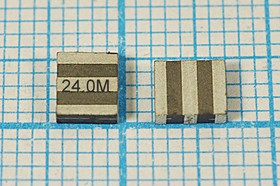 Кварцевый резонатор 24000 кГц, корпус C04741C3, точность настройки 4000 ppm, марка ZTTCS24,0MX