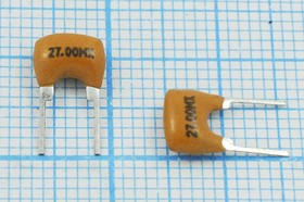 Керамические резонаторы 27МГц с двумя выводами; №пкер 27000 \C07x4x08P2\\5000\ \ZTA27,00MX\2P