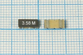 Керамические резонаторы 3.58МГц, SMD 7.4x3.4мм с двумя контактами; №пкер 3580 \C07434C2\\4000\3000/ -20~80C\ZTACC3,58MG\