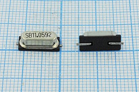 Кварцевый резонатор 11059,2 кГц, корпус SMD49S4, нагрузочная емкость 22 пФ, марка SX-1, 1 гармоника, (SB)