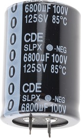 Фото 1/3 6800μF Aluminium Electrolytic Capacitor 100V dc, Snap-In - SLPX682M100H9P3