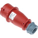 319, IP44 Red Cable Mount 3P + N + E Industrial Power Plug, Rated At 16A ...