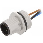 E10411, Гнездо, M12, PIN: 4, "папа", код A-DevМикросхемаeNet / CANopen, на провод