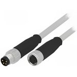 21348081481010, Sensor Cables / Actuator Cables M8 4PIN M/F STRT DOUBLE END 1.0M PVC