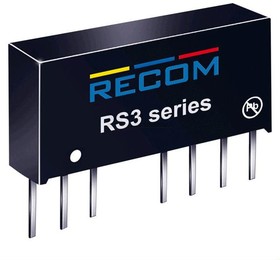 Фото 1/3 RS3-2405S, Isolated DC/DC Converters - Through Hole 3W DC/DC 1kV REG 2:1 18-36Vin 5Vout