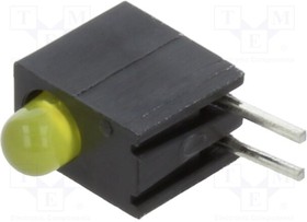 Фото 1/2 H101CYDL, LED; in housing; yellow; 3mm; No.of diodes: 1; 2mA; Lens: diffused