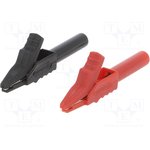 FCR7960RB, Alligator Clip, 15A, Black, Red, Max 12mm, 300V