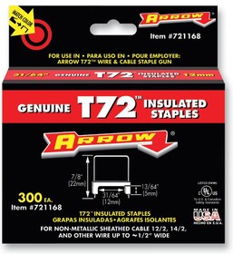 721168HW, 5mm x 12mm Insulated Staples, 300 Pack