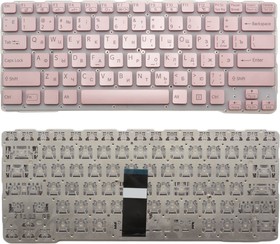 Фото 1/2 Клавиатура для ноутбука Sony SVE14A розовая без рамки