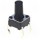 B3F-1070, Plunger Tactile Switch, SPST 50 mA @ 24 V dc 6.1mm Through Hole