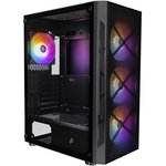 1STPLAYER FIREBASE XP Black / ATX / 4x120mm LED fans / XP-BK-4F1