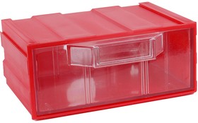 Фото 1/3 К1 Красный, Ячейки, Красный корпус прозрачный контейнер, 131х107х57мм