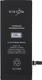 Фото 1/2 Аккумуляторная батарея (аккумулятор) для iPhone 6S повышенной ёмкости с монтажным скотчем VIXION