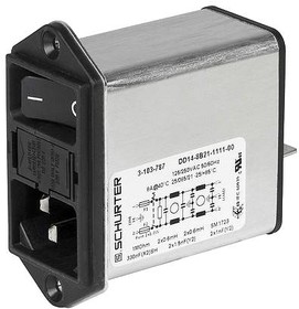 Фото 1/2 3-104-206, Filtered IEC Power Entry Module, 8 А, 250 В AC
