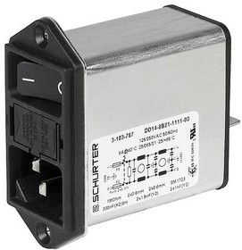 Фото 1/2 3-103-778, Filtered IEC Power Entry Module, 4 А, 250 В AC