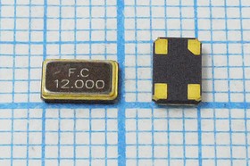 Кварцевый резонатор 12000 кГц, корпус SMD05032C4, нагрузочная емкость 10 пФ, точность настройки 10 ppm, стабильность частоты 10/-20~70C ppm/