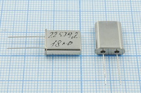 Кварцевый резонатор 22579,2 кГц, корпус HC49U, нагрузочная емкость 18 пФ, точность настройки 20 ppm, 1 гармоника, без маркировки