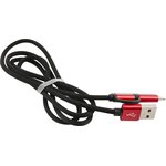 Дата-кабель Red Line LX01 2 in 1, USB - microUSB+8-pin, нейлоновая оплетка, черный