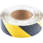 Black/Yellow Polyethylene 18.3m Hazard Tape, 0.05mm Thickness