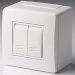 Коробка для миниканалов с двумя выключателями. коричневая (розница) | 10001B | DKC