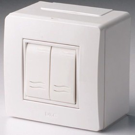 Фото 1/2 Коробка с выключателем 2-кл. 2мод. ОП Brava 10А IP20 PDD-N60 бел. DKC 10001