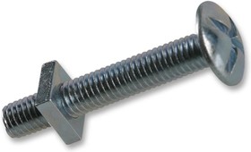 RBN625, M6 x 25mm BZP Steel Roofing Bolt & Nut, 25 Pack