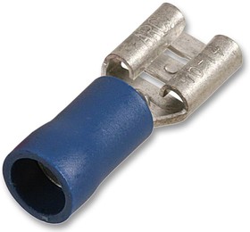 STFDD2-187(5), Female Push On Crimp Terminal Blue 16A, 4.8mm x 0.5, 100 Pack
