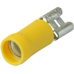 STFDD5-250, Female Push On Crimp Terminal Yellow 20A, 6.3mm x 0.8, 100 Pack