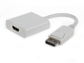Фото 1/6 Переходник DisplayPort - ; HDMI Cablexpert A-DPM-HDMIF-002-W 20M/19F, белый, пакет (078733)
