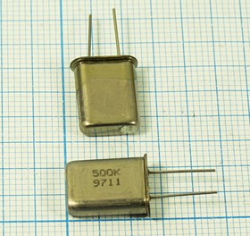 Резонатор кварцевый 500кГц в корпусе HC49U; 500 \HC49U\S\ 20\ /-30~60C\РК379МД\1Г (500к)
