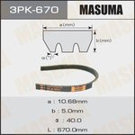 3PK-670, Ремень поликлиновой 3PK670 Masuma Hyundai Elantra III 00- ...