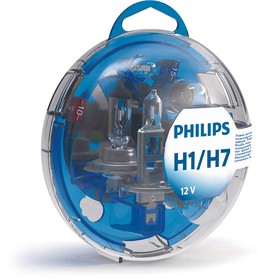 55720EBKM, Лампы автомобильные, набор H1 12V- 55W (P14,5s) + H7 12V- 55W (PX26d) Essential Box Philips