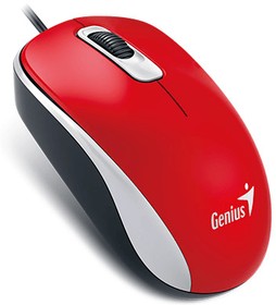 Фото 1/3 Мышь Genius Mouse DX-110 ( Cable, Optical, 1000 DPI, 3bts, USB ) Red