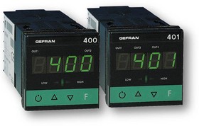 400-RR-0-000, 400 Panel Mount Controller, 48 x 48 (1/16 DIN)mm 1 Input, 2 Output Electromechanical Relay, 240 V Supply Voltage