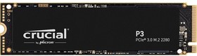 Фото 1/6 Твердотельный накопитель SSD Crucial P3, 1000GB, M.2(22x80mm), NVMe, PCIe 3.0 x4, QLC, R/W 3500/3000MB/s, TBW 220, DWPD 0