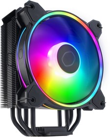 Фото 1/10 Вентилятор Cooler Master Hyper 212 Halo Black (LGA1700 support) |RR-S4KK-20PA-R1| 4HP,Halo2 12025 ARGB ,Black Paint Heat Pipe,Black Cover,PW