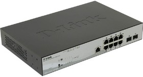 Фото 1/10 D-Link DGS-1210-10P/ME/B1A Управляемый L2 коммутатор с 8 портами 10/100/1000Base-T и 2 портами 1000Base-X SFP (8 портов PoE 802.3af/at, PoE-