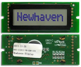 NHD-0108CZ-RN-GBW-33V, LCD Character Display Modules & Accessories STN Gray Refl 69.0 x 27.0