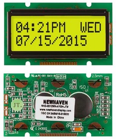 NHD-0212WH-AYGH-JT#, LCD Character Display Modules & Accessories STN- GRAY Transfl 55.7 x 32.0