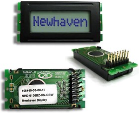 NHD-0108BZ-RN-GBW, LCD Character Display Modules & Accessories STN-GRAY Refl 53.0 x 24.2