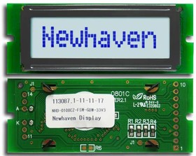 NHD-0108CZ-FSW-GBW-33V3, LCD Character Display Modules & Accessories STN-GRAY Transfl 69.0 x 27.0