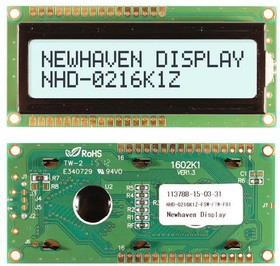 NHD-0216K1Z-FSW-FTW-FB1, LCD Character Display Modules & Accessories FSTN (+) Transfl 80.0 x 36.0